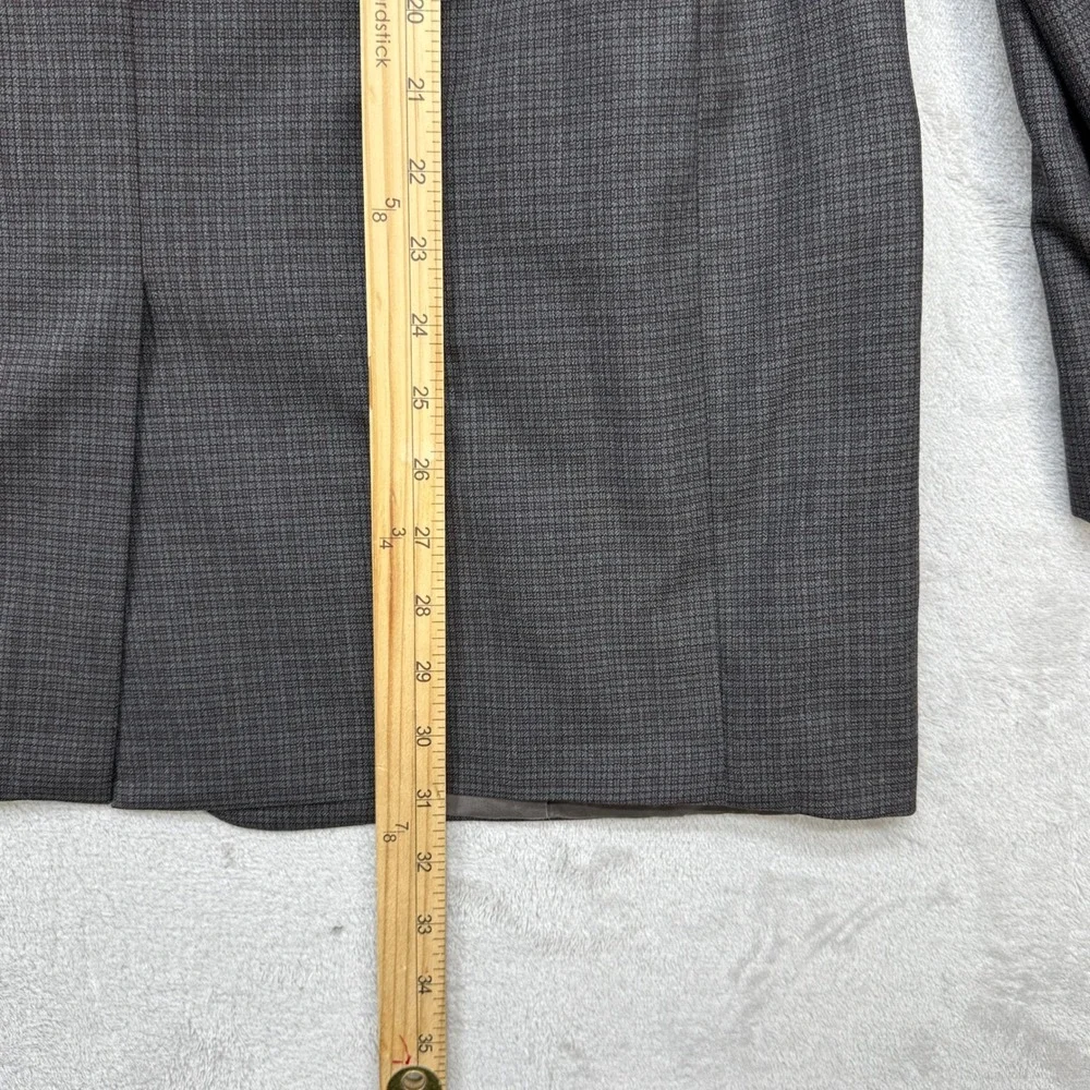 Hickey Freeman Blazer Mens 42R Grey Check 3-Button Sport Coat Wool Jacket